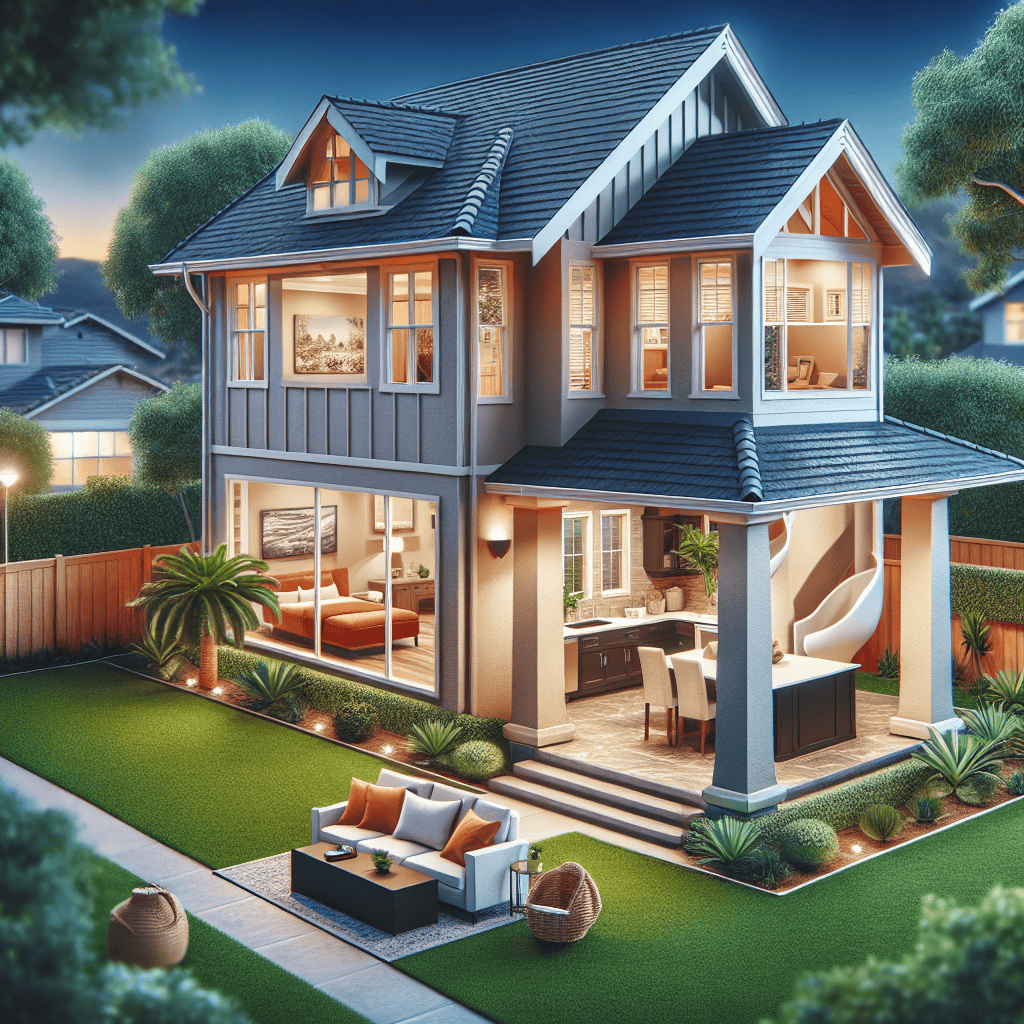 Remodeled Southern California home featuring energy-efficient design, seamless indoor-outdoor living, modern landscaping, and stylish outdoor furniture, illustrating current home renovation trends for 2025.